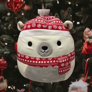 NWT 2021 Brooke The Winter Bear Squishmallow With Holiday Beanie Plush 8”